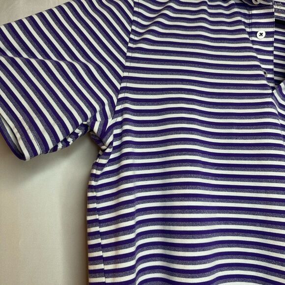 ACU Southern Tide Purple and White Striped Polo Shirt Size M - Picture 4 of 9